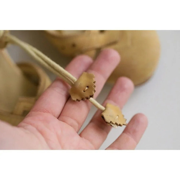 F- Troupe London Bran  NEW Light Beige Nubuck Suede Lace up Clog Sandals 6.5 - Picture 5 of 10